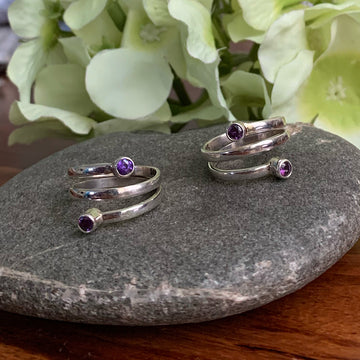 Amethyst Twirl Toe Ring (Single)